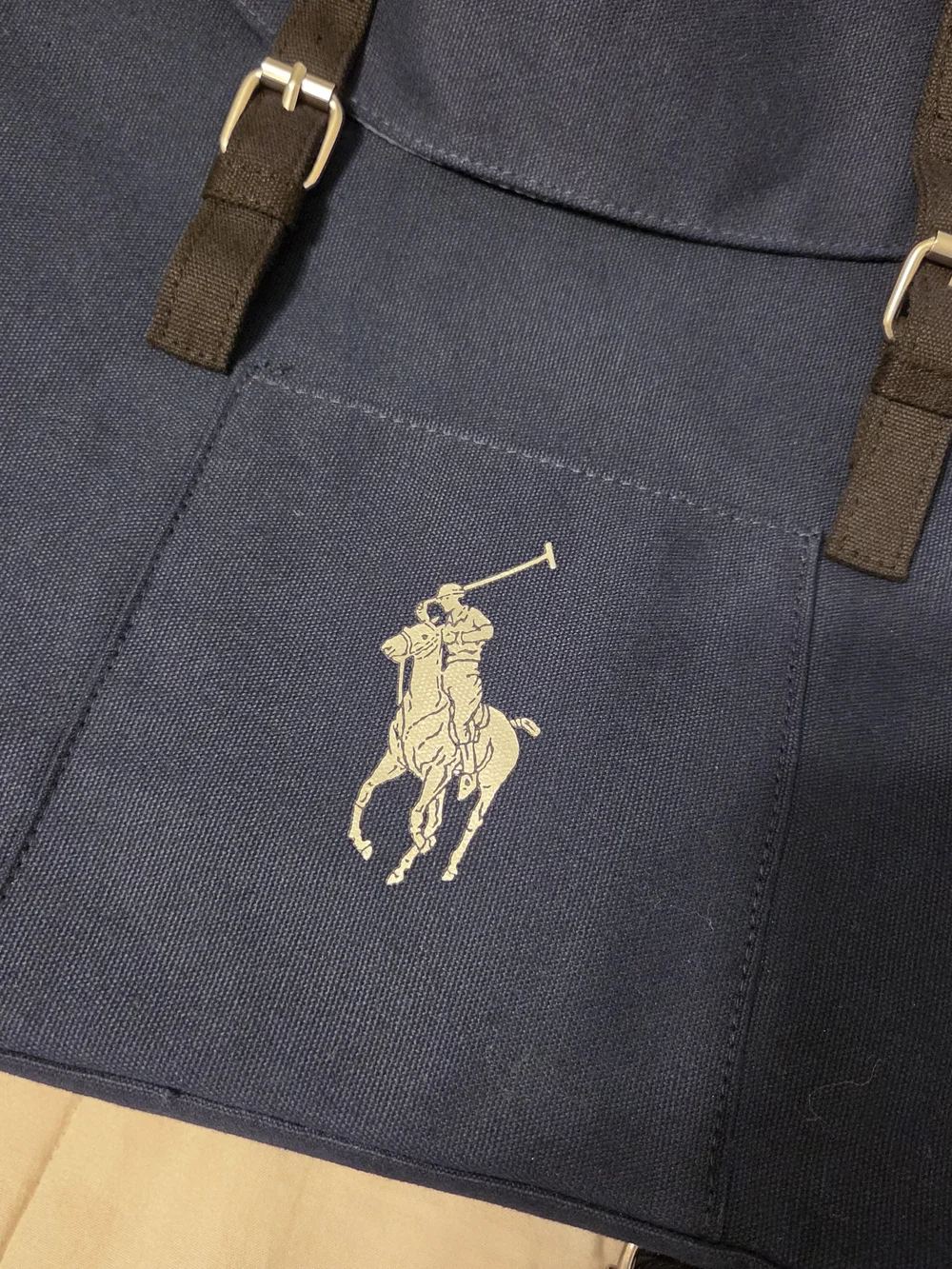 Polo Ralph Lauren Fragrances Navy Canvas Backpack GWP Logo Varsity RARE